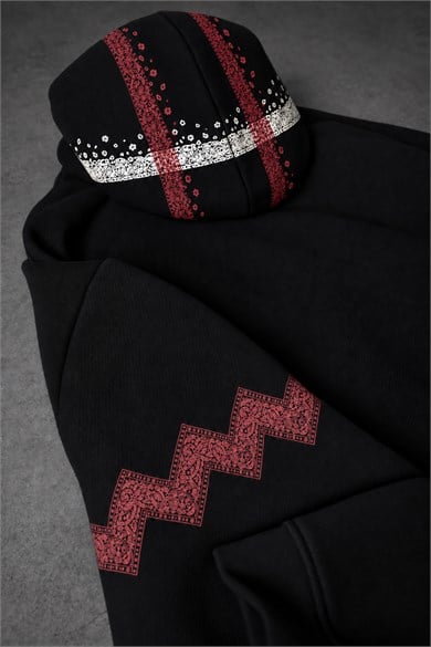 Erkek Siyah Slatdose Oversize Hoodie