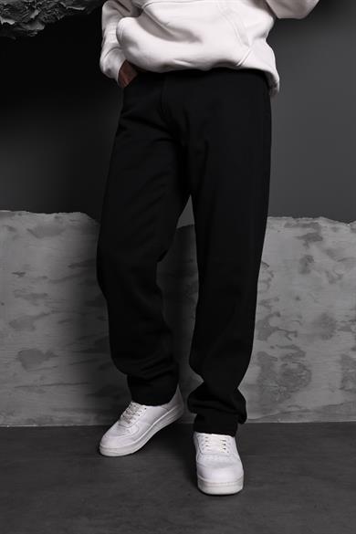 Erkek Siyah Straight Fit Pantolon