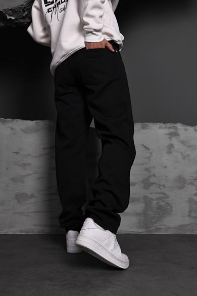 Erkek Siyah Straight Fit Pantolon
