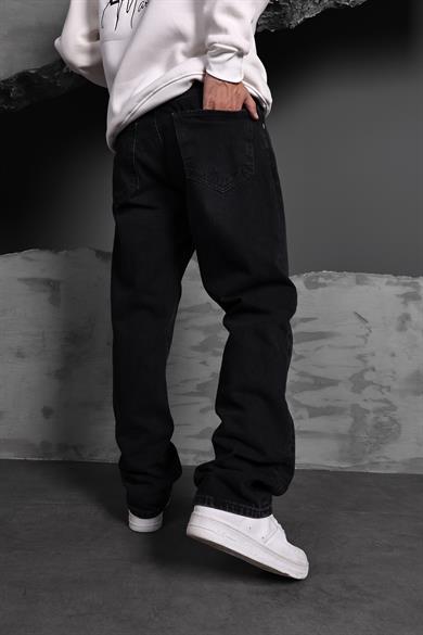 Erkek Siyah Taşlı Baggy Pantolon