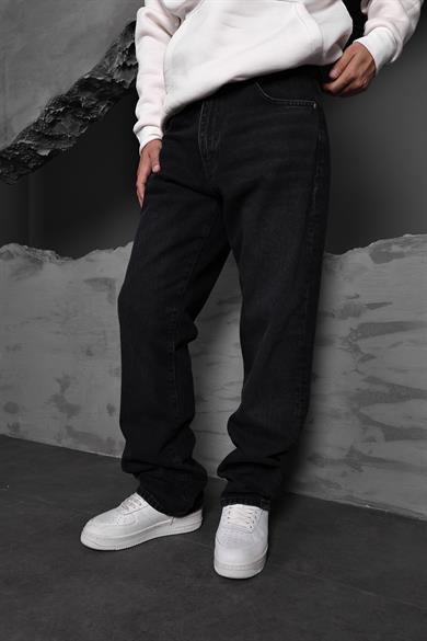 Erkek Siyah Taşlı Baggy Pantolon