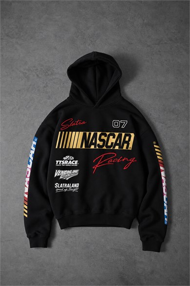 Erkek Siyah Venomline Oversize Hoodie