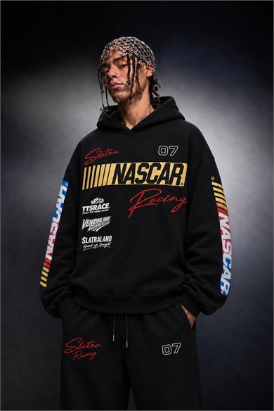 Erkek Siyah Venomline Oversize Hoodie