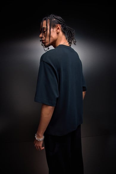 Erkek Siyah Versus Box Fit Tshirt