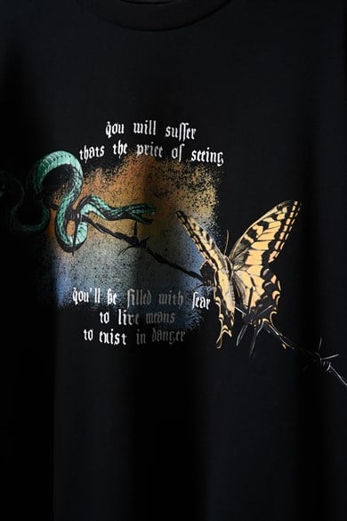 Erkek Siyah Versus Box Fit Tshirt