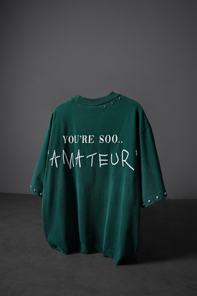 Erkek Slatra Yeşili Amateur Spreyli Boxy Fit Tshirt
