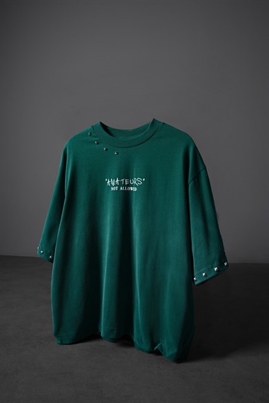 Erkek Slatra Yeşili Amateur Spreyli Boxy Fit Tshirt