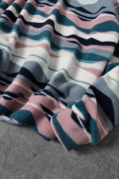 Erkek Üçgen Desen Yarım Fermuar Oversize Polar Sweatshirt