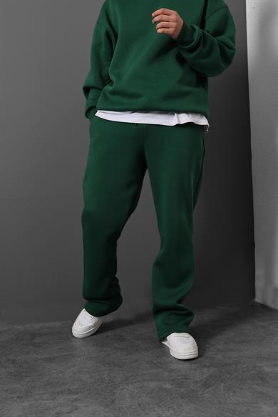 Erkek Yeşil Basic Baggy Kalıp Eşofman