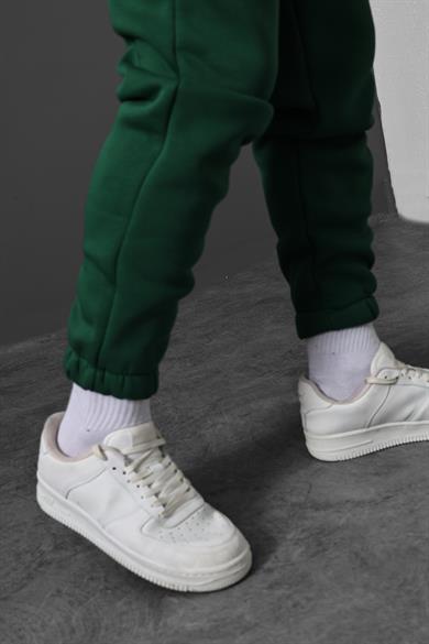 Erkek Yeşil Basic Paça Lastikli Eşofman