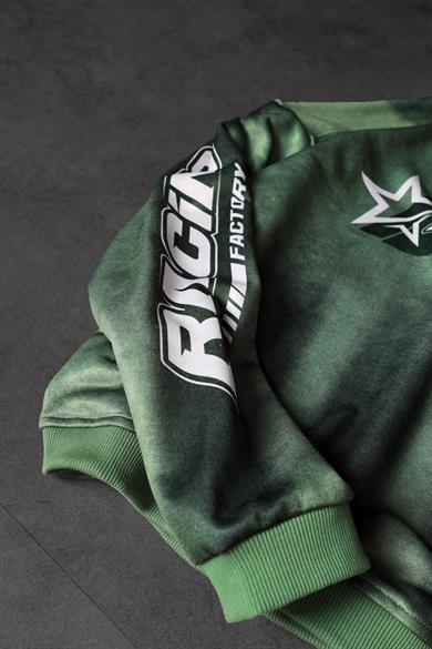 Erkek Yeşil Future Racing Baskılı Oversize Sweatshirt