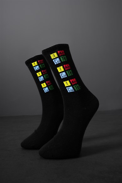 Siyah İ AM CUTE Çorap