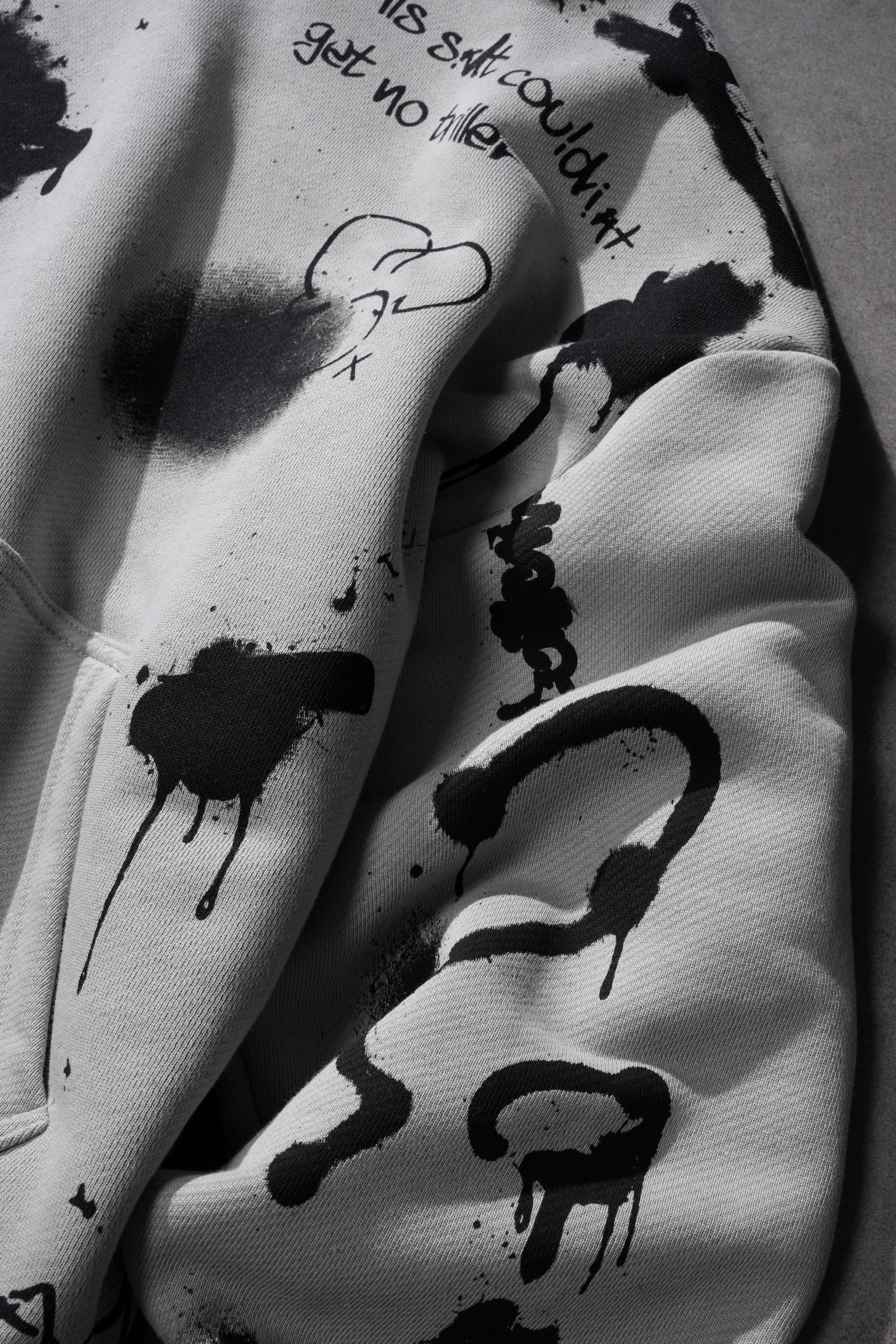 Erkek Gri S Grafiti Oversize Hoodie · 5