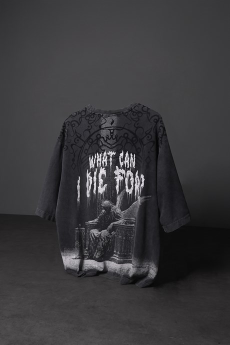 Slatra What Can İ Die For Oversize Yıkama Efektli T-Shirt