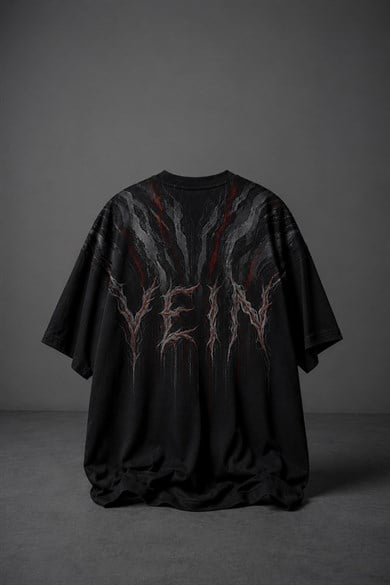 Slatra Vein Baskılı Oversize T-Shirt | Designer Streetwear