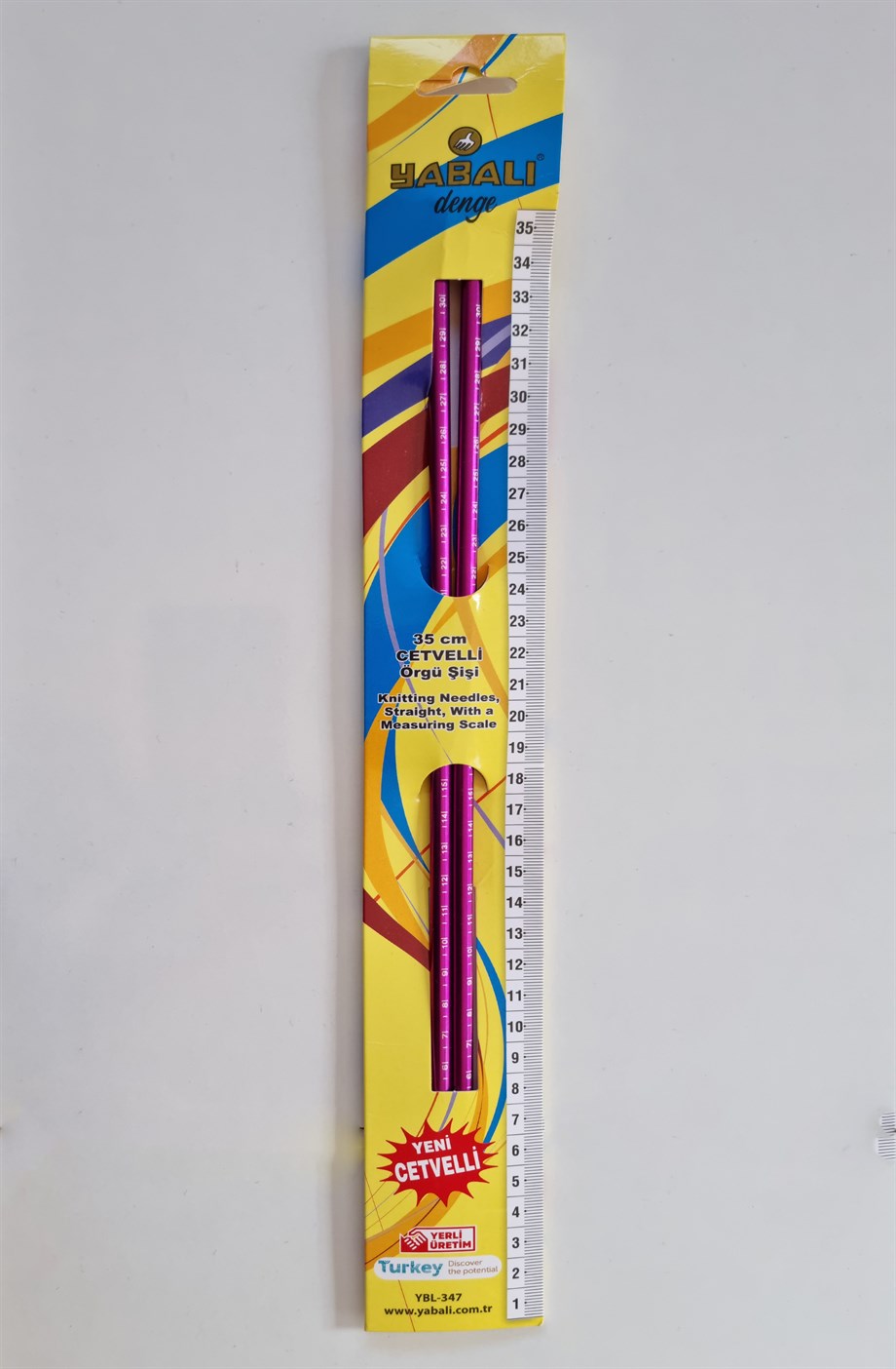 Yabalı 35 cm 6 Mm Cetvelli Örgü Şişi