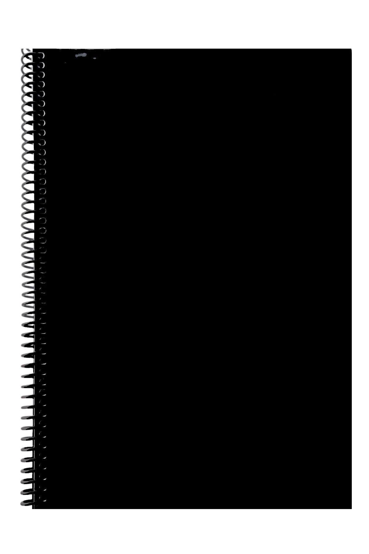 A4 Spiralli Pvc Kapaklı 80 Yaprak Kareli Defter 1 Adet Siyah