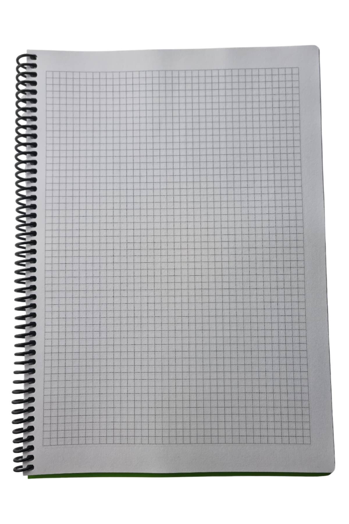 A4 Spiralli Pvc Kapaklı 80 Yaprak Kareli Defter 1 Adet Mor