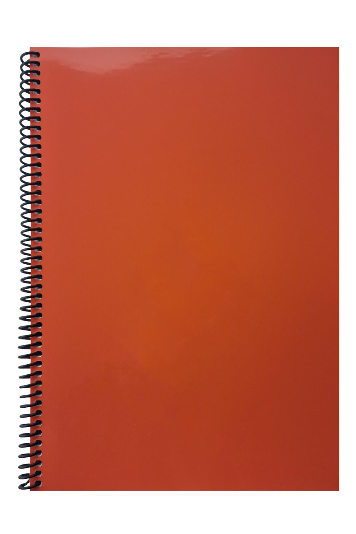 A4 Spiralli Pvc Kapaklı 80 Yaprak Kareli Defter 1 Adet Turuncu