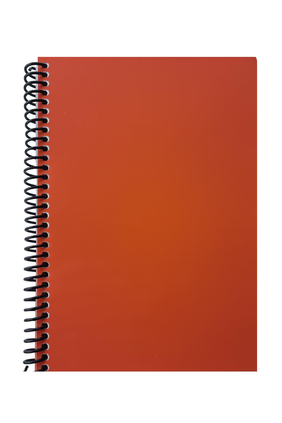 A5 Spiralli Pvc Kapaklı 80 Yaprak Çizgili Defter 1 Adet Turuncu