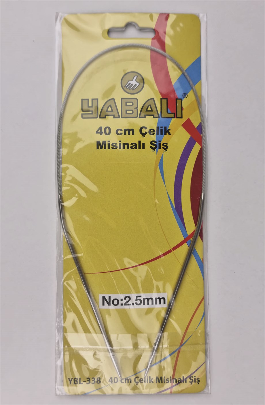 Yabalı 40 cm Çelik Misinalı Örgü Şişi 2.5 mm