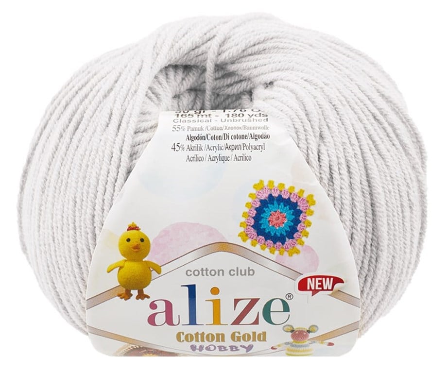 Alize Cotton Gold Hobby New 533 Pastel Gri Pamuklu El Örgü İpi