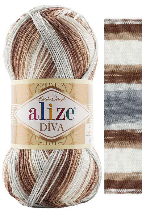 Alize Diva Batik 5742 Merserize El Örgü İpi