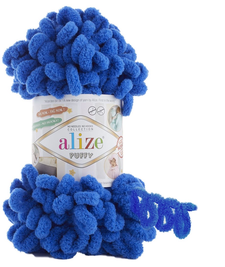 Alize Puffy 141 Saks Mavi Parmakla Örülen El Örgü İpi