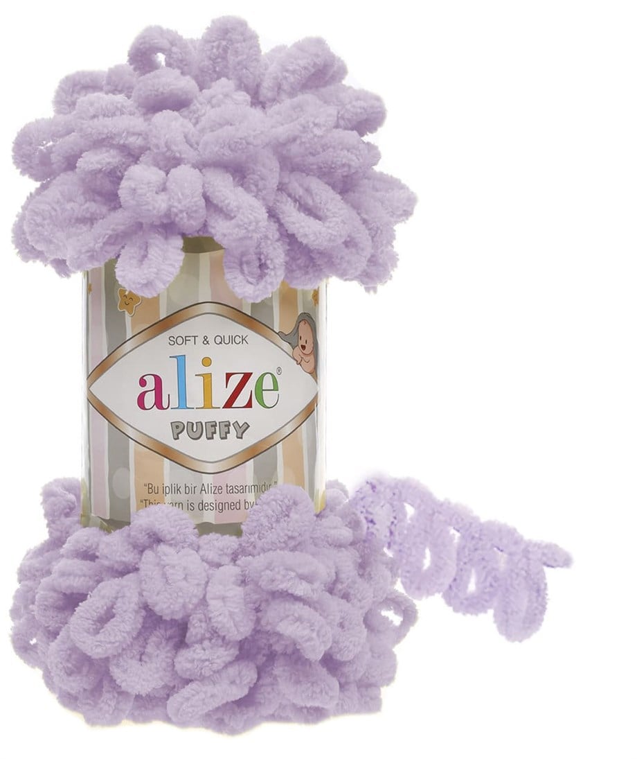 Alize Puffy 27 Açık Lila Parmakla Örülen El Örgü İpi