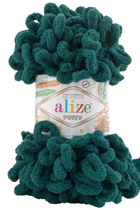 Alize Puffy 426 Petrol Parmakla Örülen El Örgü İpi