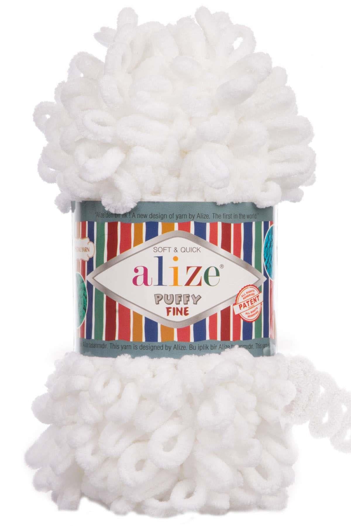 Alize Puffy Fine 55 Beyaz (Küçük İlmekli)