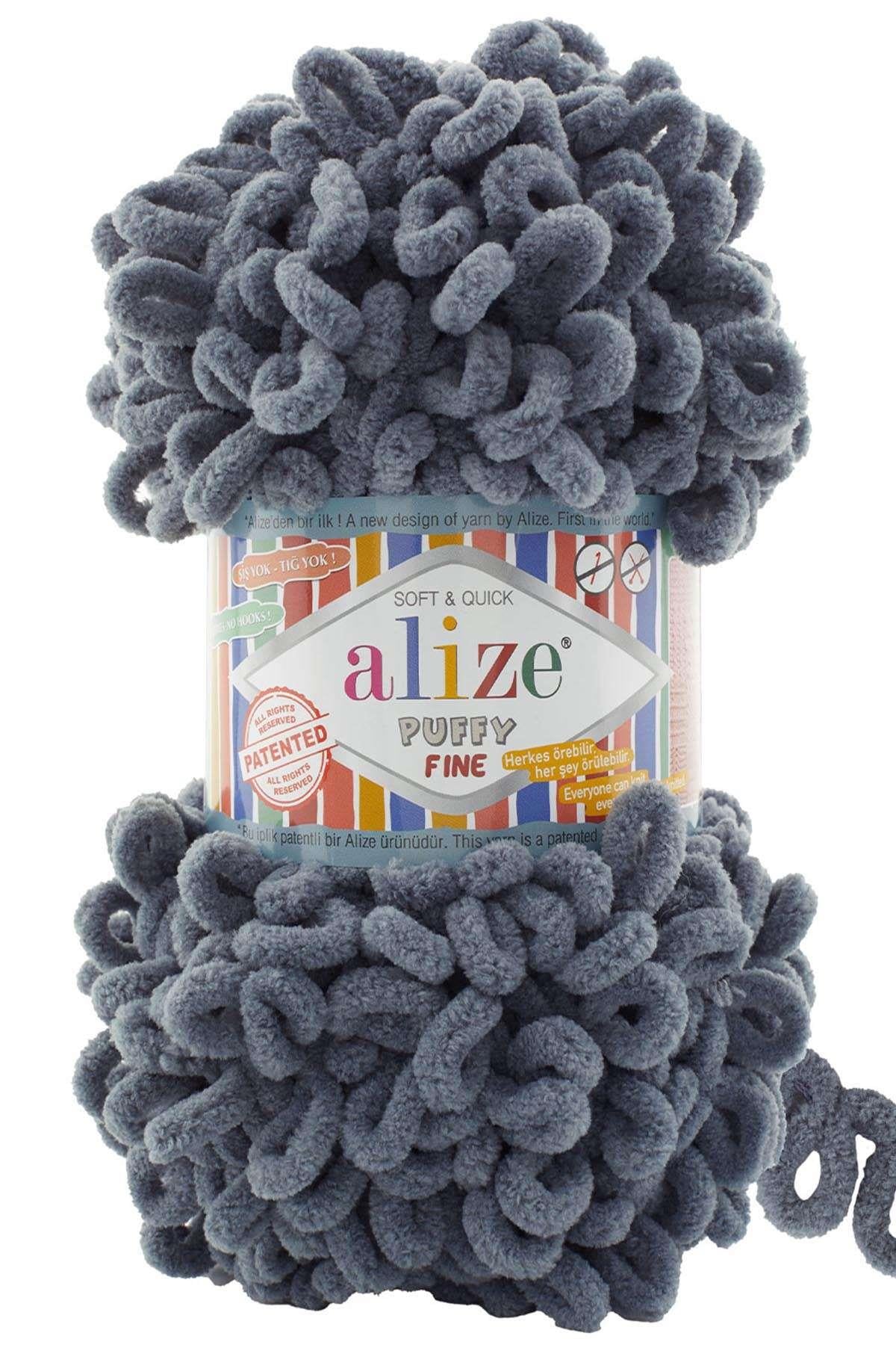 Alize Puffy Fine 87 Koyu Gri (Küçük İlmekli)
