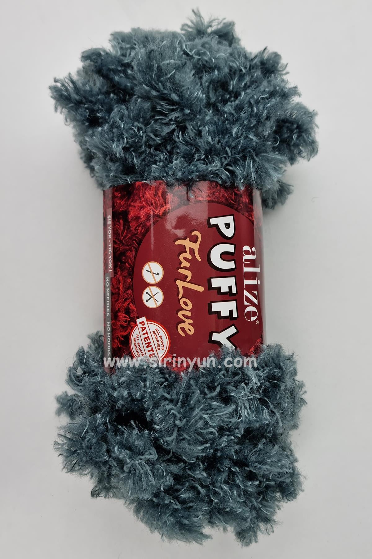 Alize Puffy FurLove Parmakla Örülen Örgü İpi 87 Kömür Gri