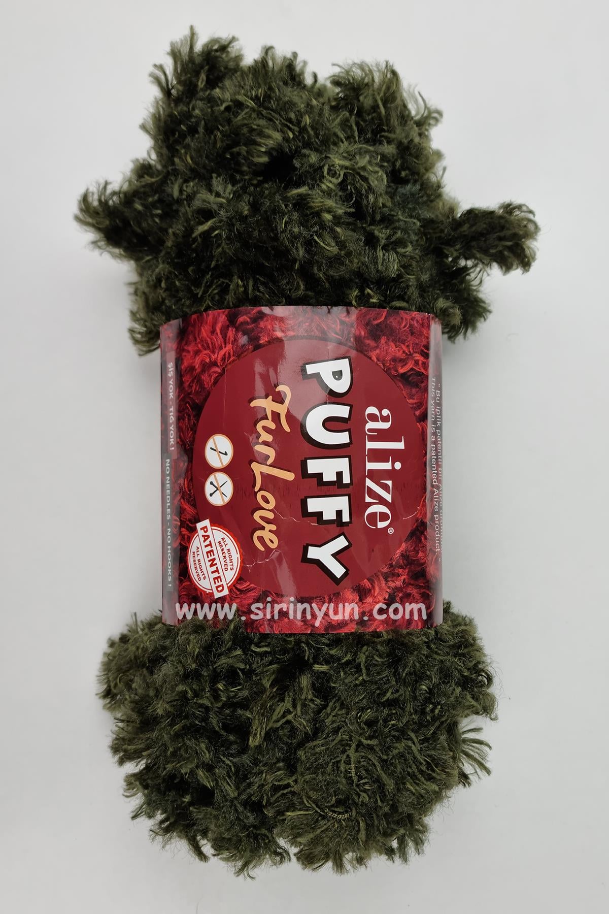 Alize Puffy FurLove Parmakla Örülen Örgü İpi 29 Koyu Haki