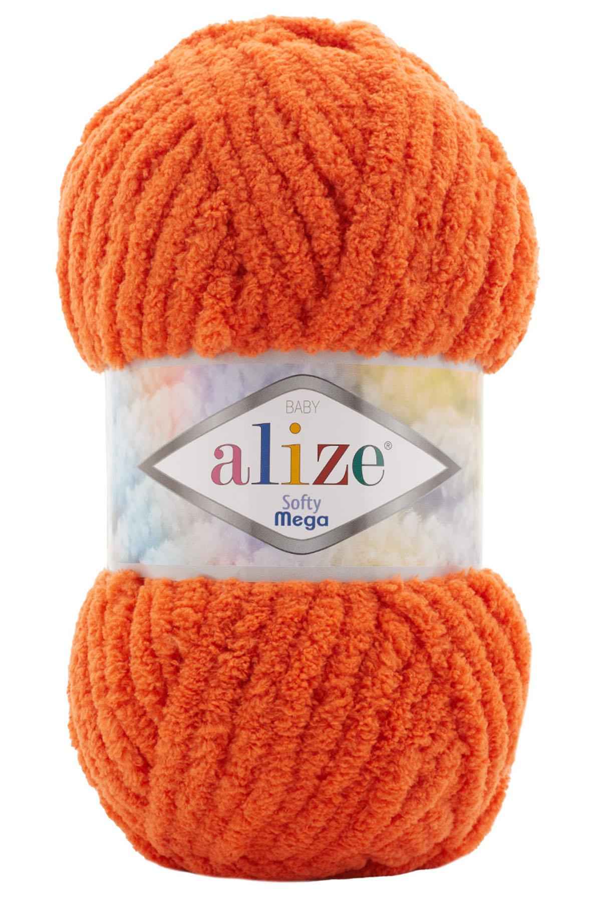 Alize Softy Mega (Kalın) 06 Portakal El Örgü İpi