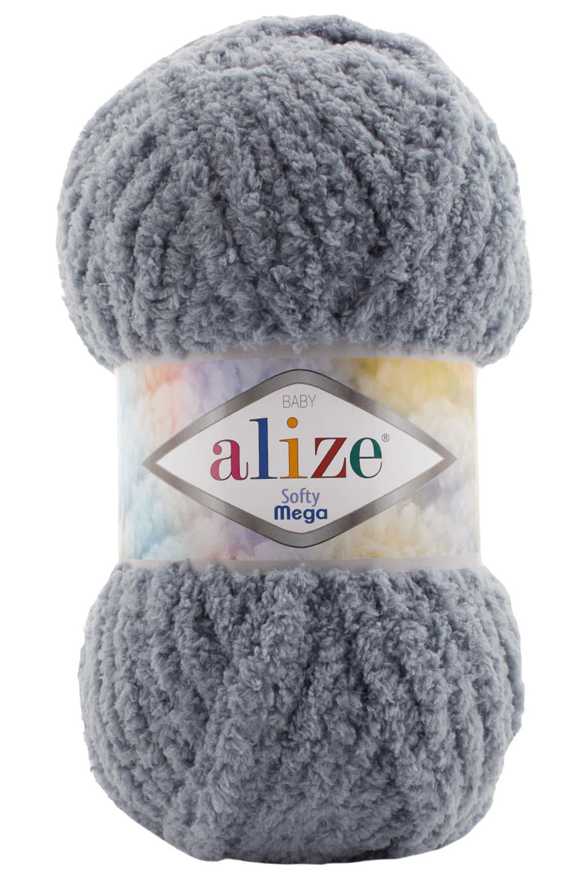 Alize Softy Mega (Kalın) 119 Gri El Örgü İpi