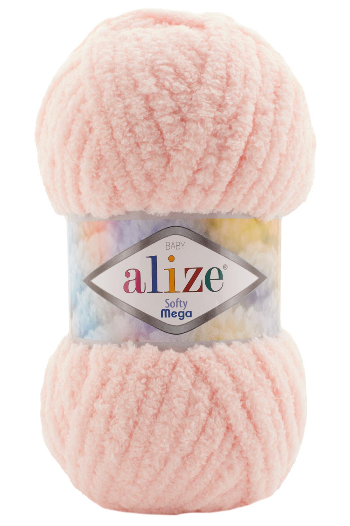 Alize Softy Mega (Kalın) 340 Pudra Pembe El Örgü İpi