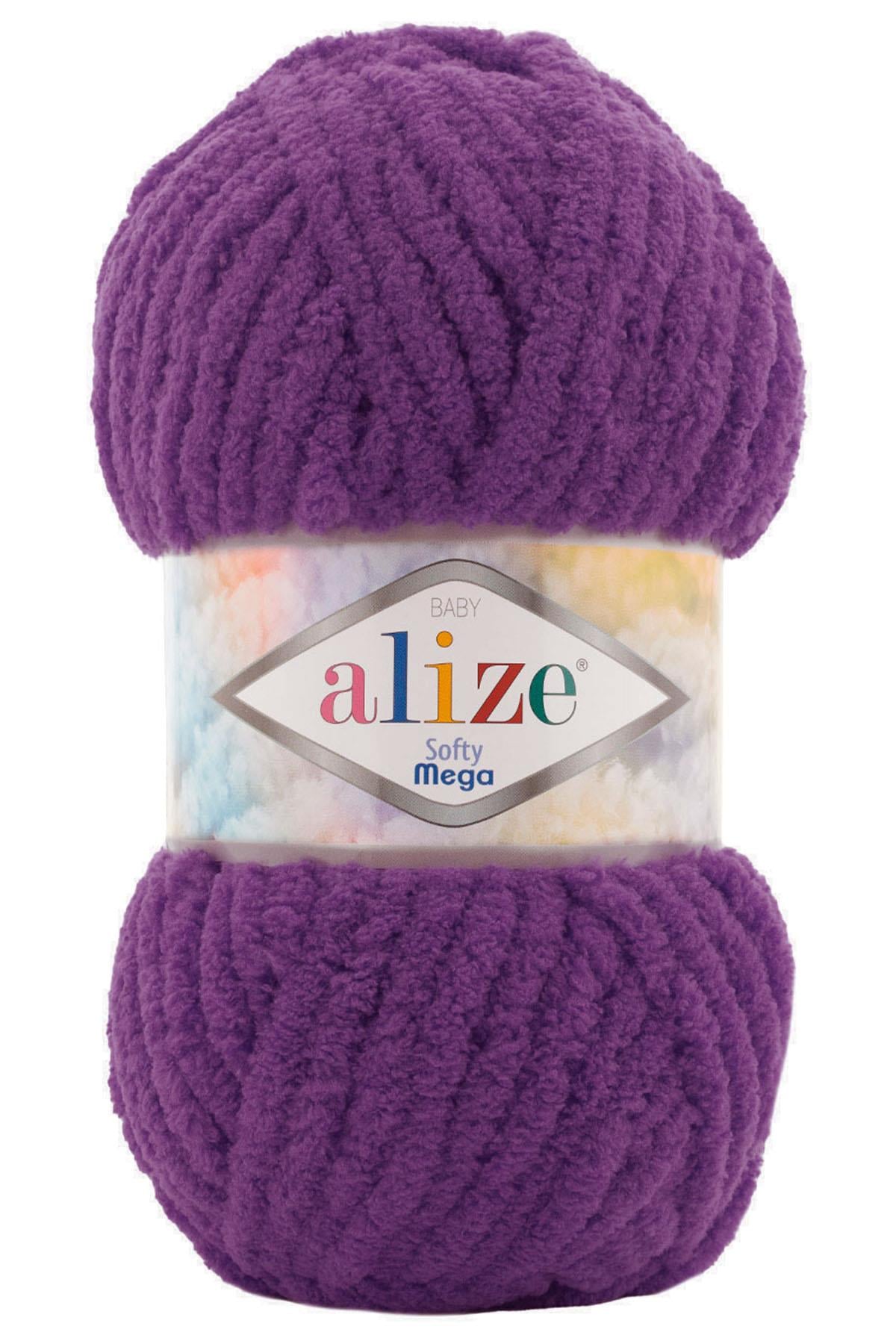 Alize Softy Mega (Kalın) 44 Mor El Örgü İpi