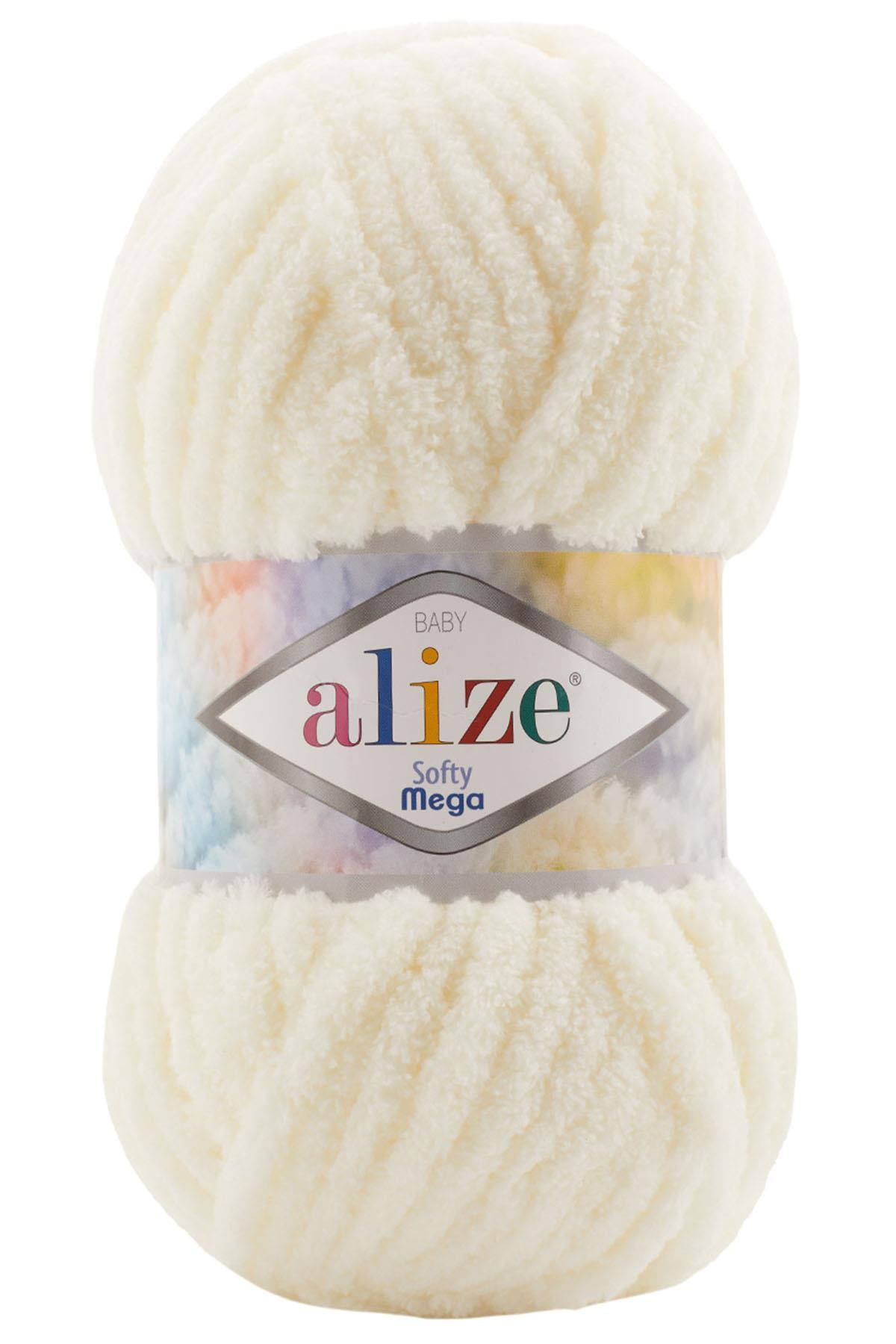 Alize Softy Mega (Kalın) 62 Açık Krem El Örgü İpi