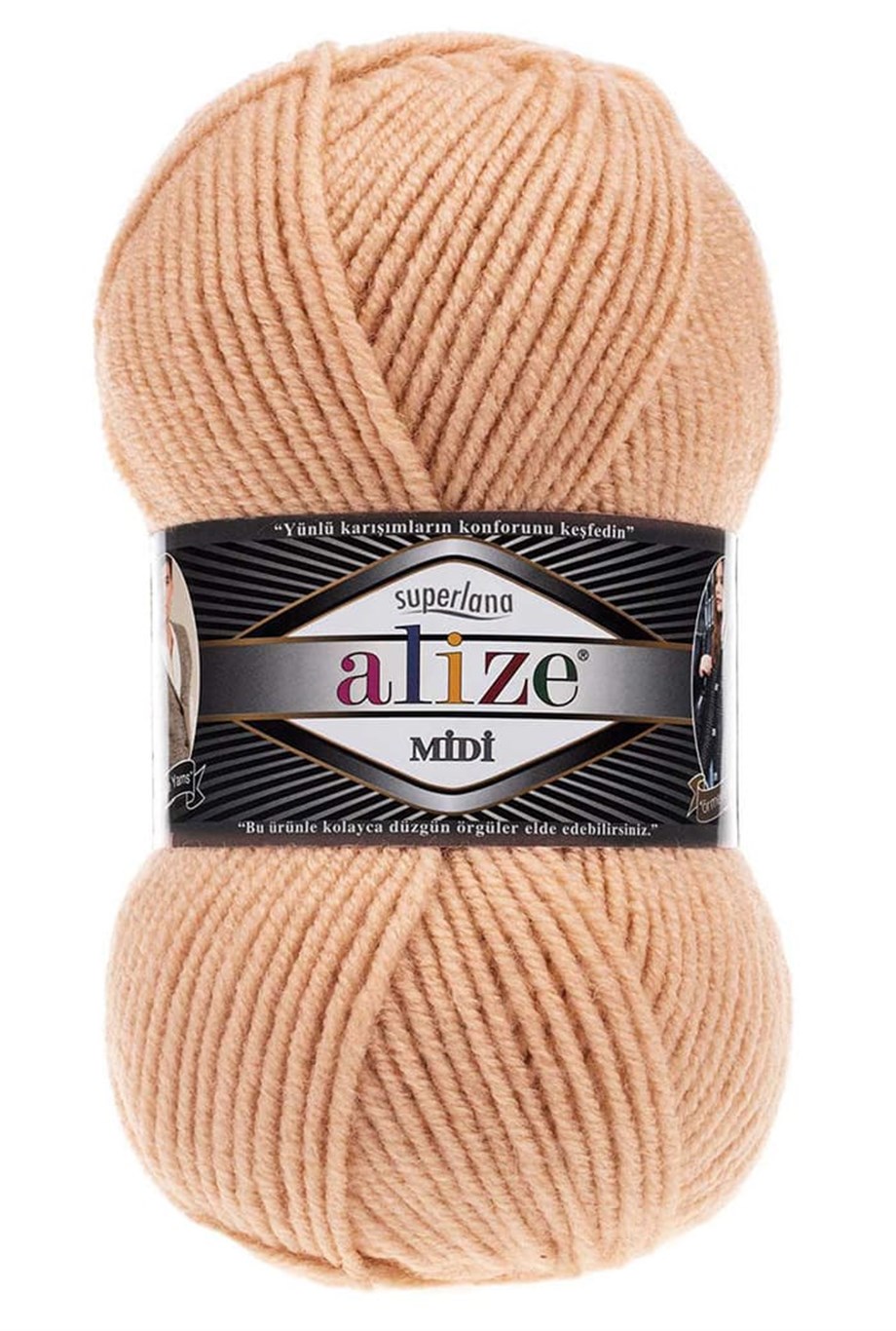 Alize Superlana Midi 502 Krem Karamel El Örgü İp