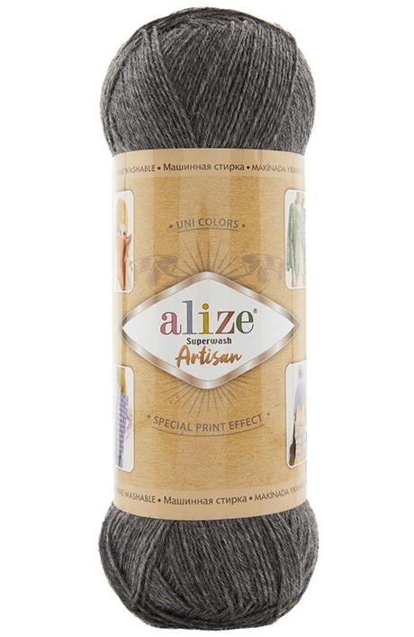 Alize Superwash Artisan 182 Orta Gri El Örgü İpi