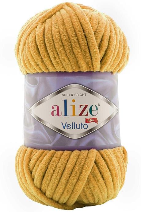 Alize Velluto 02 Hardal Kadife El Örgü İpi