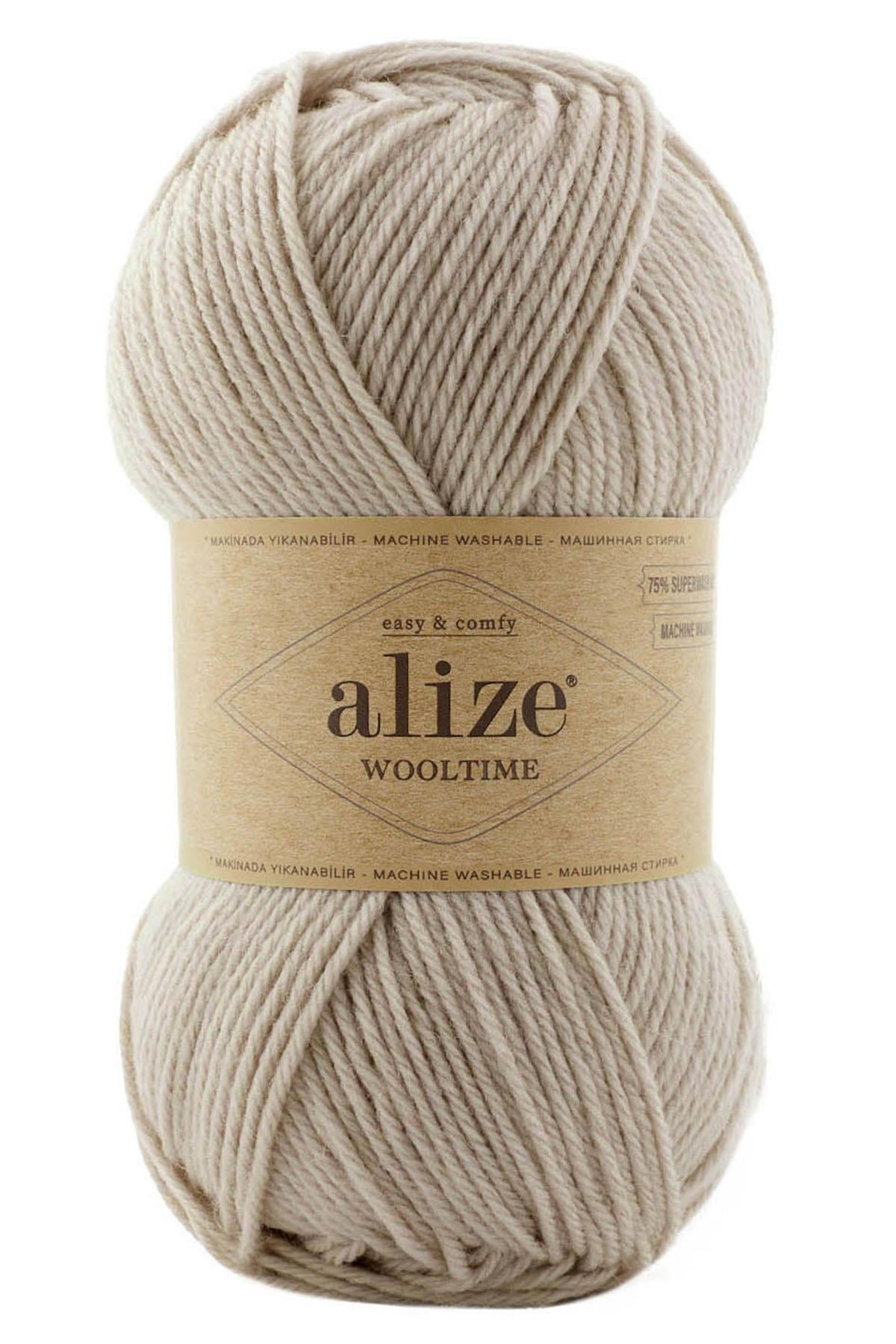 Alize Wool Time %75 Yünlü El Örgü İpi 152-Bej Melanj