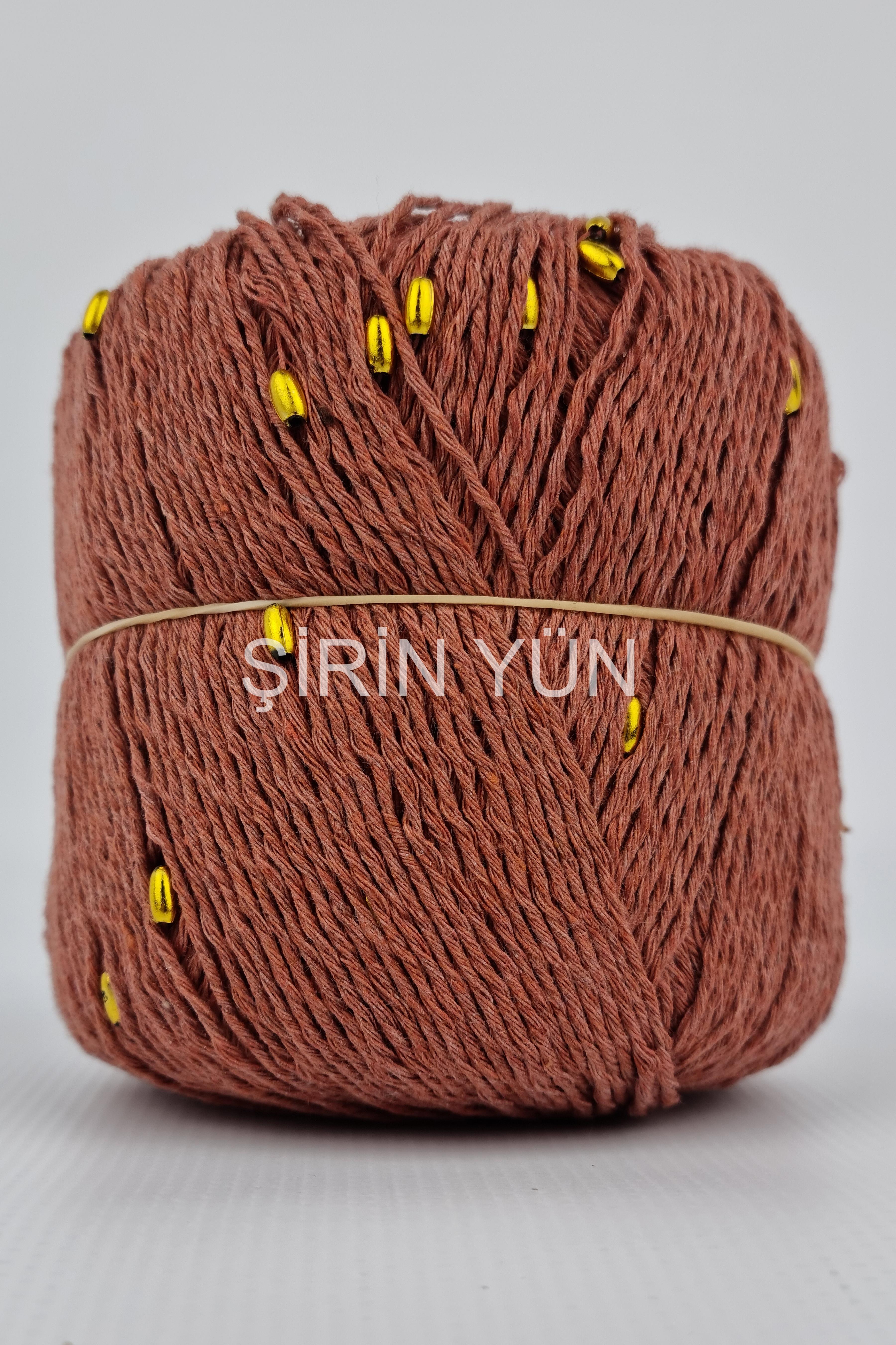 Boncuklu El Örgü İpi 50 Gram 150 Metre Kiremit 2506