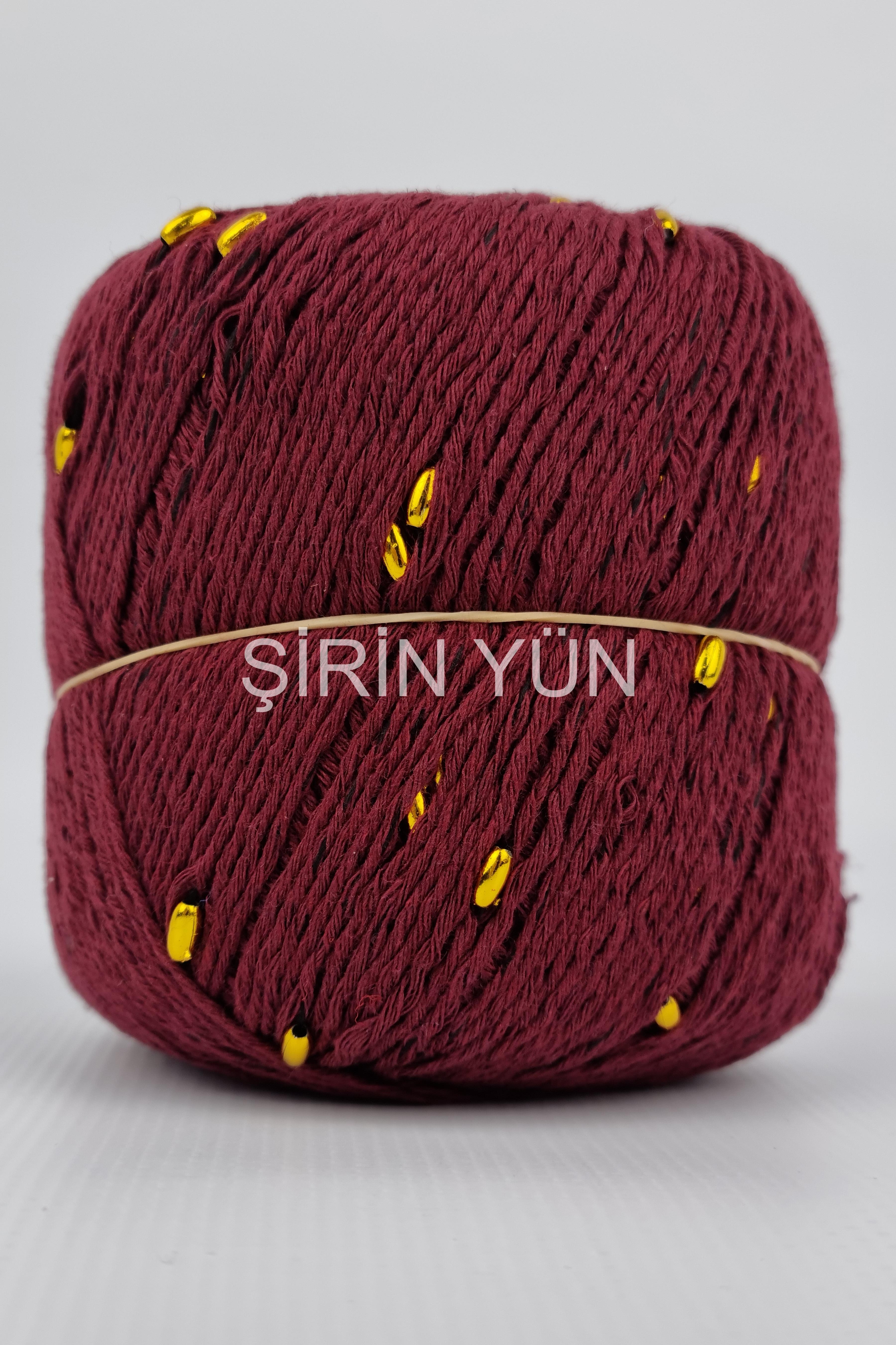 Boncuklu El Örgü İpi 50 Gram 150 Metre Bordo 2502