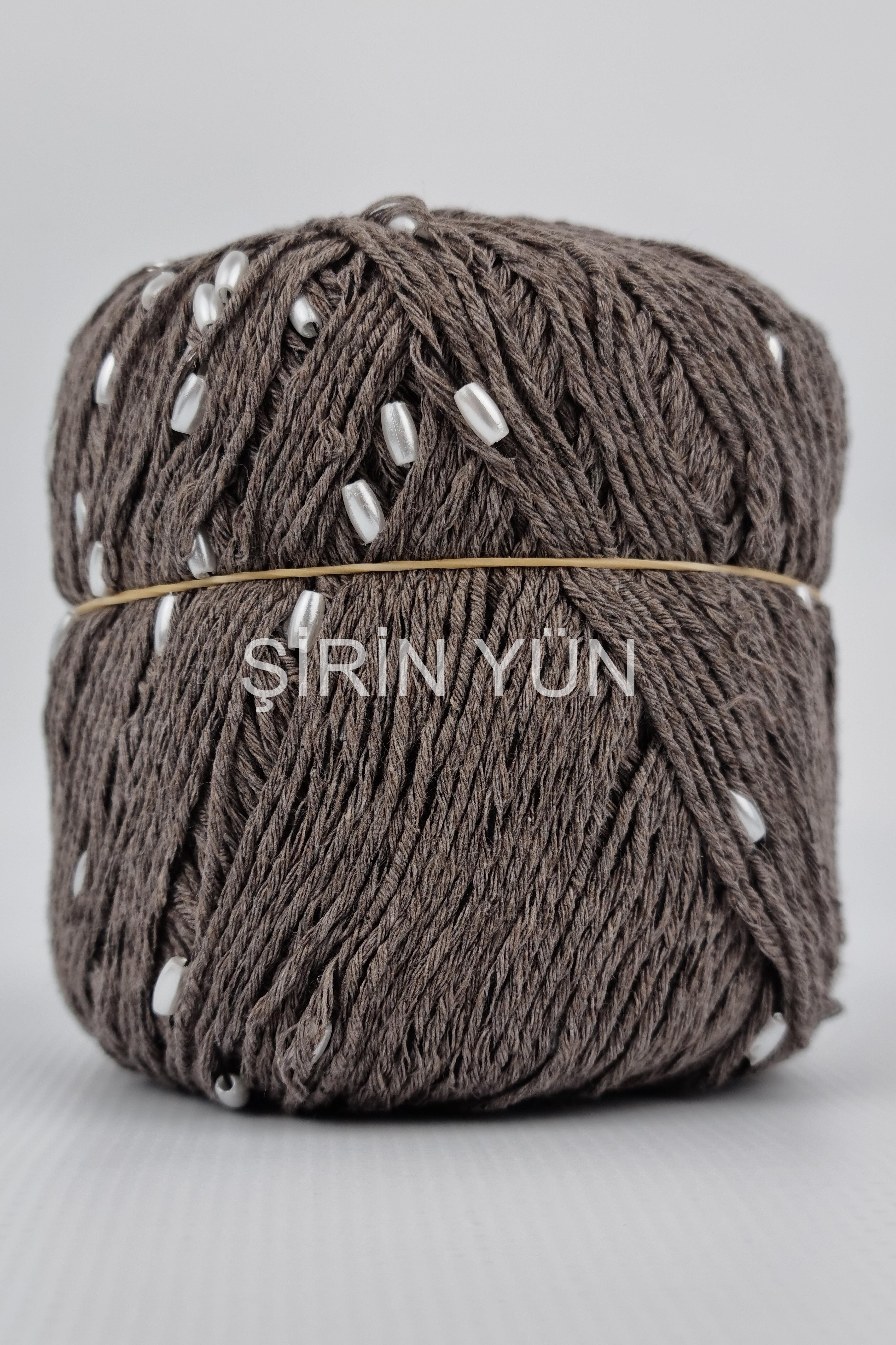 Boncuklu El Örgü İpi 50 Gram 150 Metre Vizon 1303