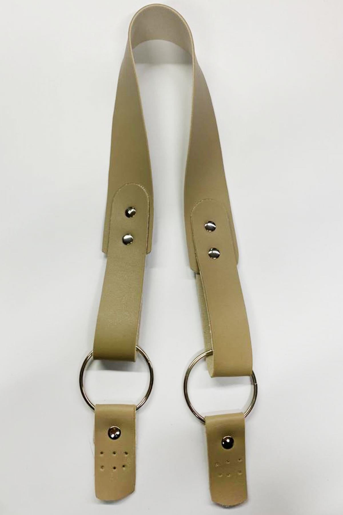 Dikilebilir Deri Çanta Sapı 70 cm Bej