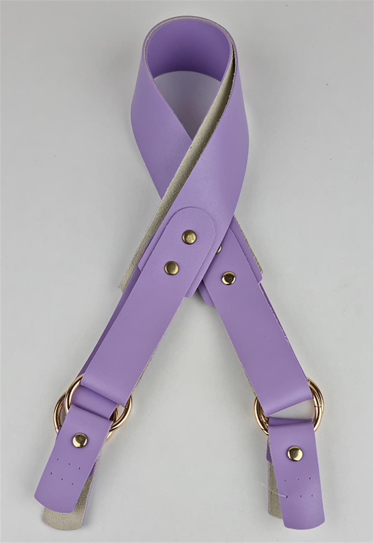 Dikilebilir Hakiki Deri Çanta Sapı Lavanta