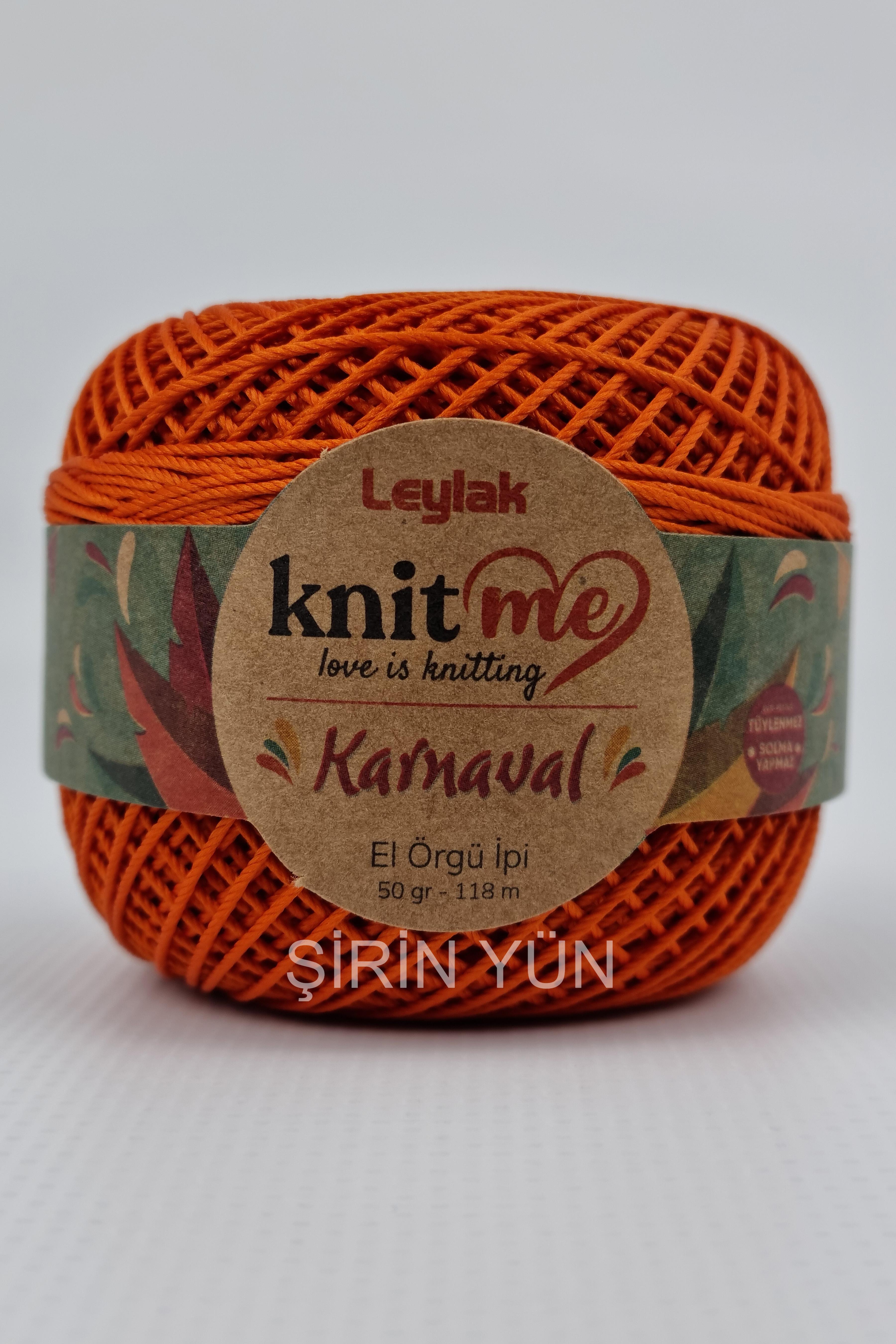 Knitme Karnaval Örgü İpi 50 Gram 118 Metre 20 Kat Koyu Turuncu 9
