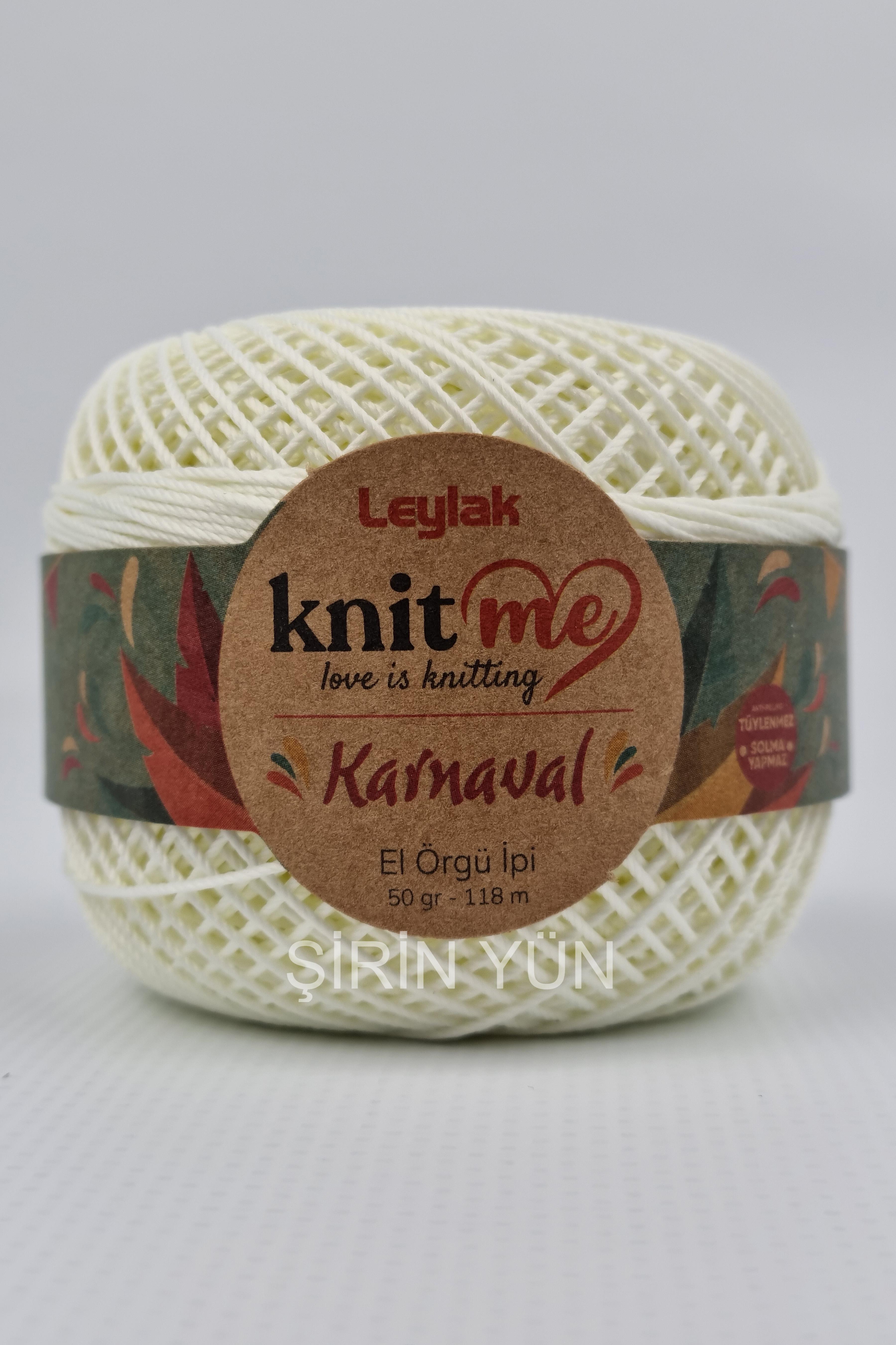 Knitme Karnaval Örgü İpi 50 Gram 118 Metre 20 Kat Açık Krem 4644